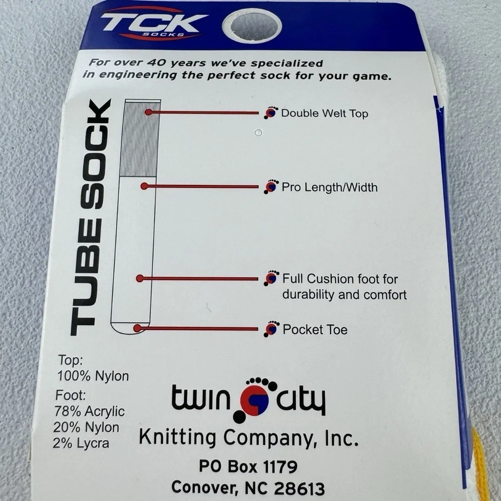 TCK 2 Pairs Golden Yellow White Football Tube Socks Size‎ S Small 18” NWT